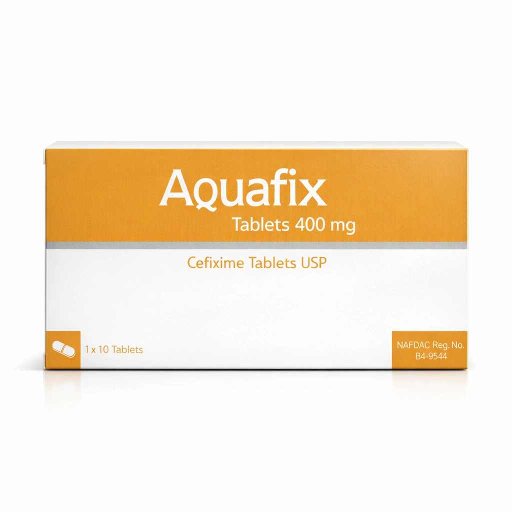 Aquafix Cefixime 400 mg Film-Coated Tablets x 10 tablets
