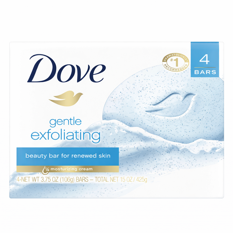 Dove Beauty Cream Bar 4 x 100 g - Gentle Exfoliating