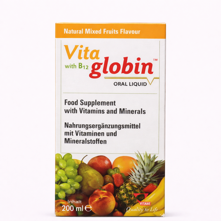 Vitaglobin Liquid Iron Syrup (B12 + Folic Acid + Zinc) 200 ml