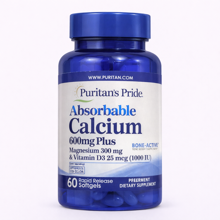 Puritan's Pride Absorbable Calcium 600 mg with Magnesium & Vitamin D3 x 60 softgels