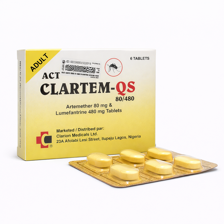 Clartem-DS Tablets (Artemether 80 mg + Lumefantrine 480 mg) x 6 tablets