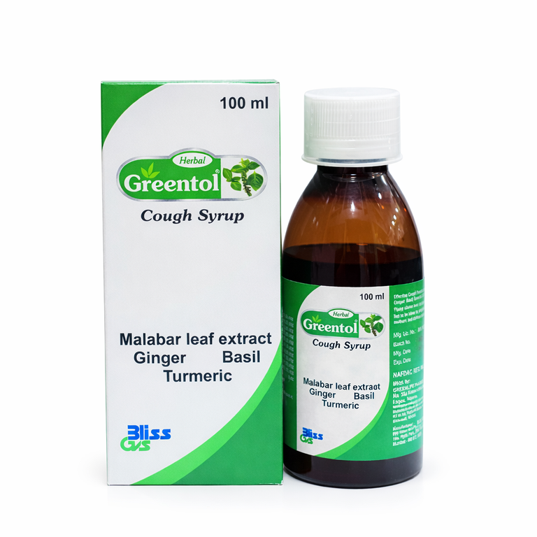 Greentol Herbal Cough Syrup (Adhatoda + Tulsi) 100 ml